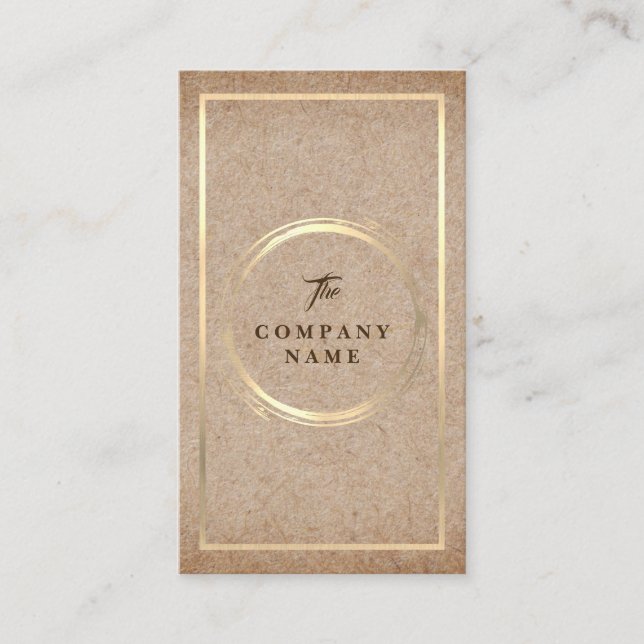 Vintager Kraftpapier-DRUCK vertikale Visitenkarte (Vorderseite)