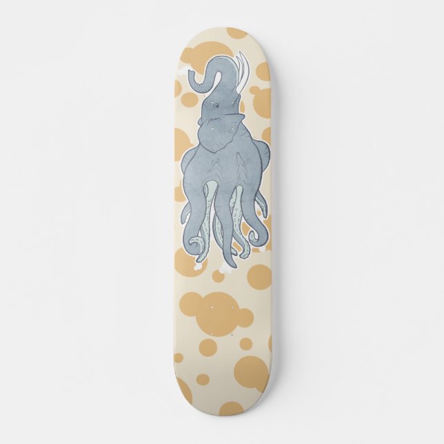 Vintager Kraken-Elefant Skateboard (Vorne)