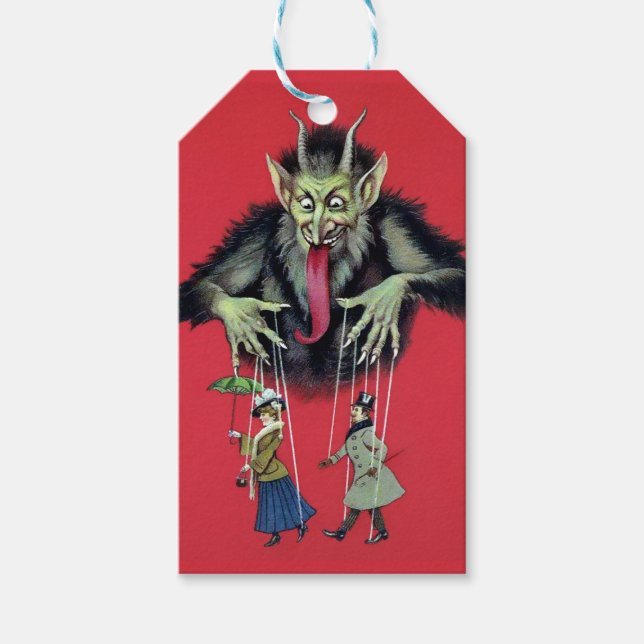Vintager Krampus Geschenkanhänger (Vorderseite)