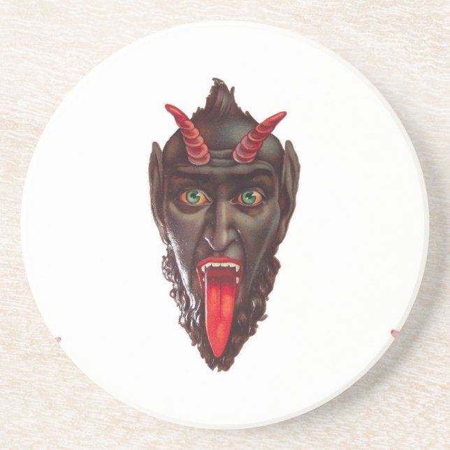 Vintager Krampus Getränkeuntersetzer (Vorne)
