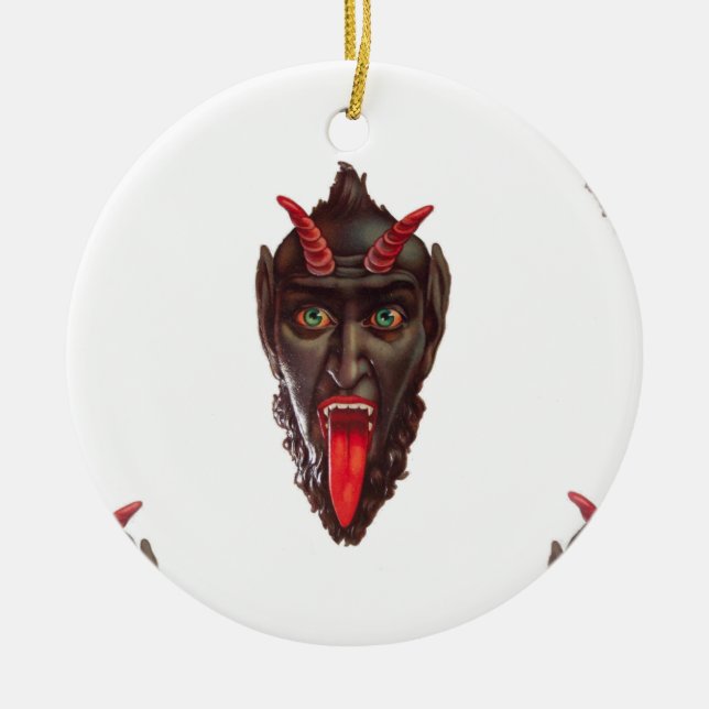 Vintager Krampus Keramik Ornament (Vorne)