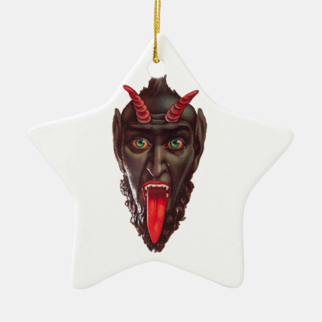 Vintager Krampus Keramikornament (Vorne)