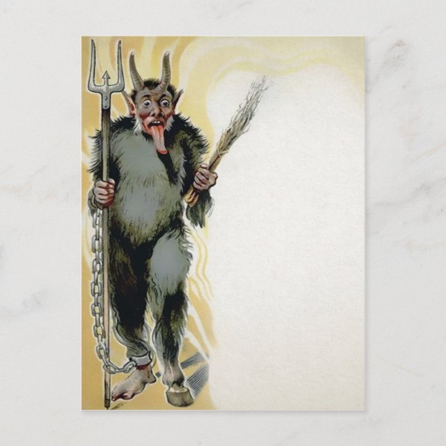 Vintager Krampus Postkarte (Vorderseite)