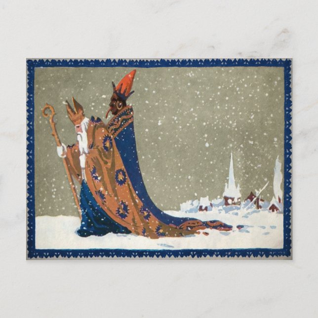 Vintager Krampus Postkarte (Vorderseite)