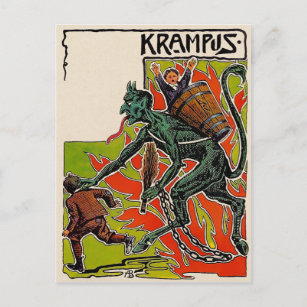 Vintager Krampus Postkarte
