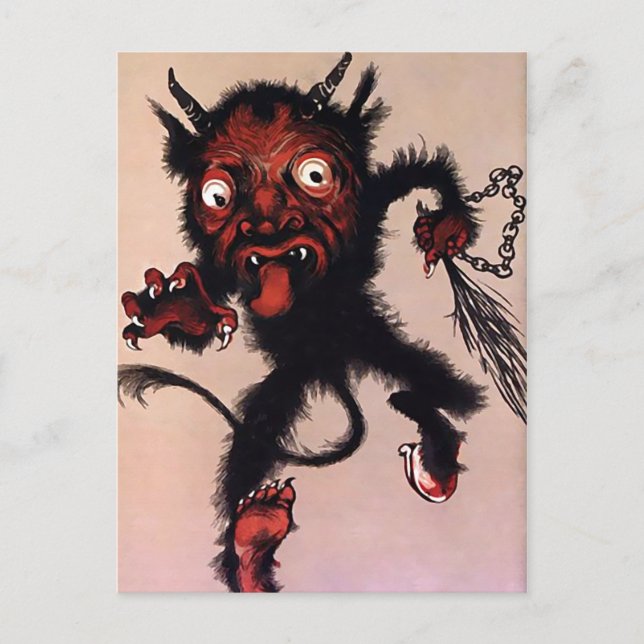 Vintager Krampus Postkarte (Vorderseite)