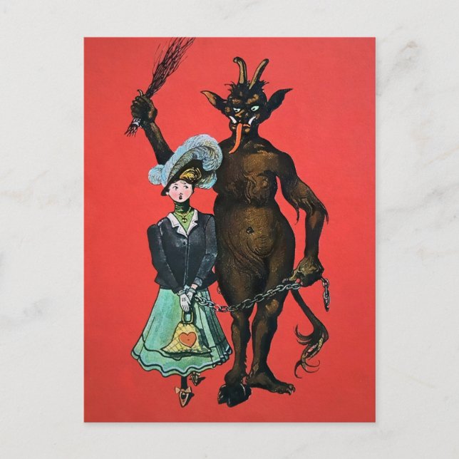 Vintager Krampus Postkarte (Vorderseite)