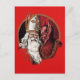 Vintager Krampus und Santa Postcard Postkarte (Vorderseite)
