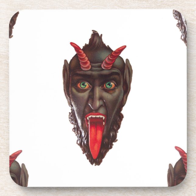 Vintager Krampus Untersetzer (Vorderseite)