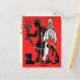Vintager Krampus, Weihnachtsmann und Stiefel Postk Postkarte (Vorderseite/Rückseite Beispiel)