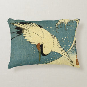 Vintager Kran und Welle Zierkissen