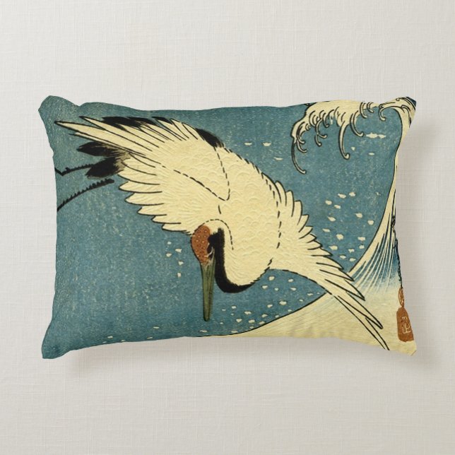 Vintager Kran und Welle Zierkissen (Vorderseite)
