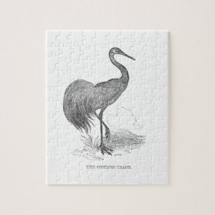 Vintager Krane-Bird-Pen und -Tinte Zeichnend Puzzle