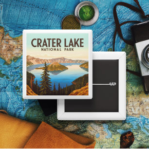 Vintager Kratersee Nationalpark Button