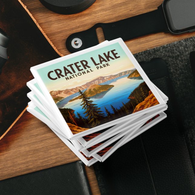 Vintager Kratersee Nationalpark Magnet (Von Creator hochgeladen)