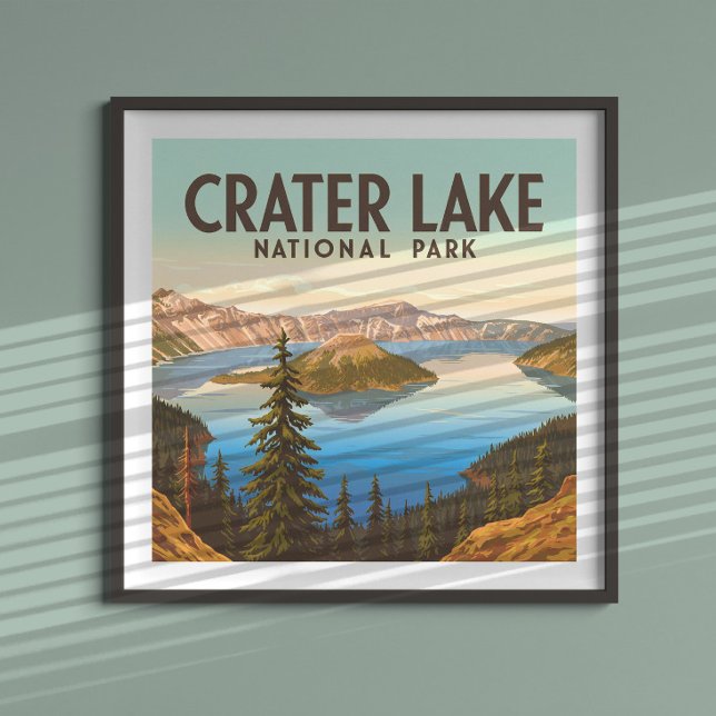 Vintager Kratersee Nationalpark Poster (Von Creator hochgeladen)