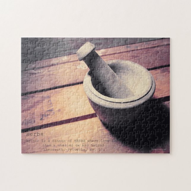 Vintager Kräuterstein Pestle & Mortar Retro Inspir Puzzle (Horizontal)