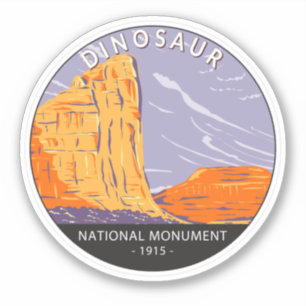 Vintager Kreis des Dinosaurier-Nationaldenkmals Aufkleber