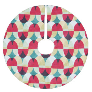 Vintager Kreis, nahtlos abstraktes Muster. Polyester Weihnachtsbaumdecke