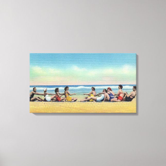 Vintager Krieg am Strand Leinwanddruck (Vorderseite)