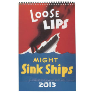 Vintager Kriegs-Bemühungs-Plakat-Kalender 2013 Kalender