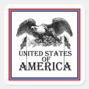 Vintager Kriegsadler Quadratischer Aufkleber
