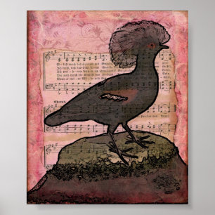 Vintager Kronenvogel Poster