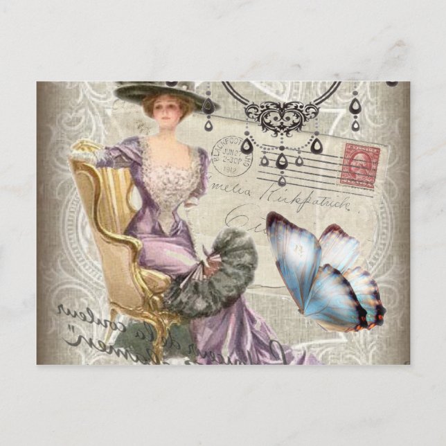 Vintager Kronleuchter Postkarte (Vorderseite)