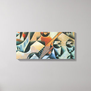 Vintager Kubismus, Gläser der Gitarren-(Banjo), Leinwanddruck
