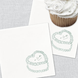Vintager Kuchenkuchen, handgezeichnet Serviette