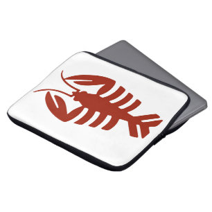 Vintager Kunst-Deko-Meeresfrüchte-Hummer im Rot Laptopschutzhülle