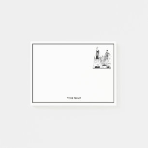 Vintager Kunst-Deko-moderne Damen am Strand Post-it Klebezettel