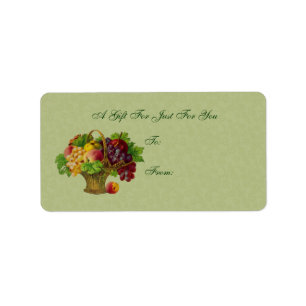 Vintager Kunst-Frucht-Korb-Geschenk-Umbau Adressaufkleber