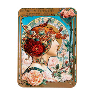 Vintager Kunst Nouveau Tapeten-Magnet Magnet