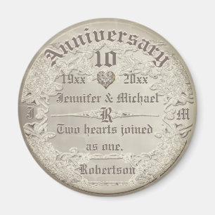 Vintager Kupferschau zum 10-jährigen Jubiläum Magnet