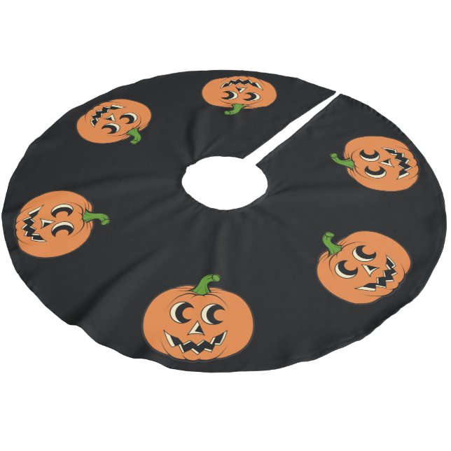 Vintager Kürbisgepanzer Polyester Weihnachtsbaumdecke (Schrägansicht)