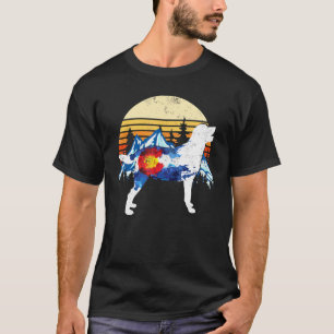 Vintager Labrador Retriever Dog Colorado Flag Suns T-Shirt