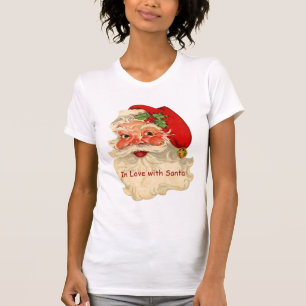 Vintager lächelnder Sankt-Weihnachtsfeiertag T-Shirt