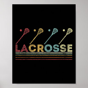 Vintager Lacrosse Crosse Funny Lacrosse Player Ret Poster
