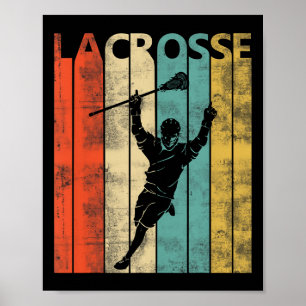 Vintager Lacrosse-Player für das Retro-Lacrosse Poster