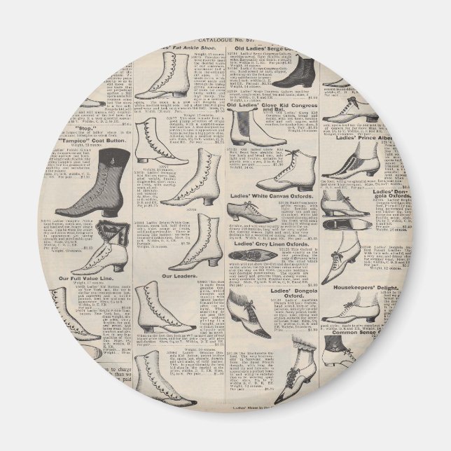 Vintager Ladys' Shoes Katalog - Mode der 1900er Ja Magnet (Vorne)