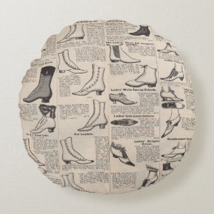 Vintager Ladys' Shoes Katalog - Mode der 1900er Ja Rundes Kissen