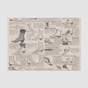 Vintager Ladys' Shoes Katalog - Mode der 1900er Ja Seidenpapier