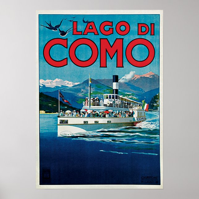 Vintager Lago di Como Poster (Vorne)