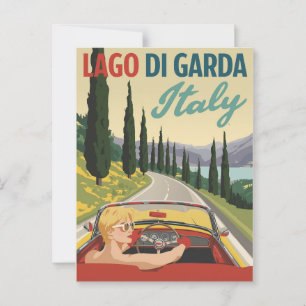 Vintager Lago di Garda Italien Autofahren Postkarte