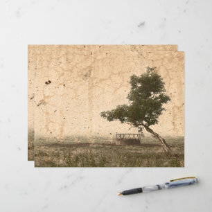 Vintager Landbaum Rustikale Beige Antike Landwirts