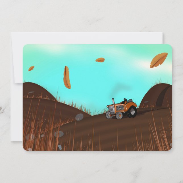 Vintager landwirtschaftlicher Traktor Einladung (Vorderseite)