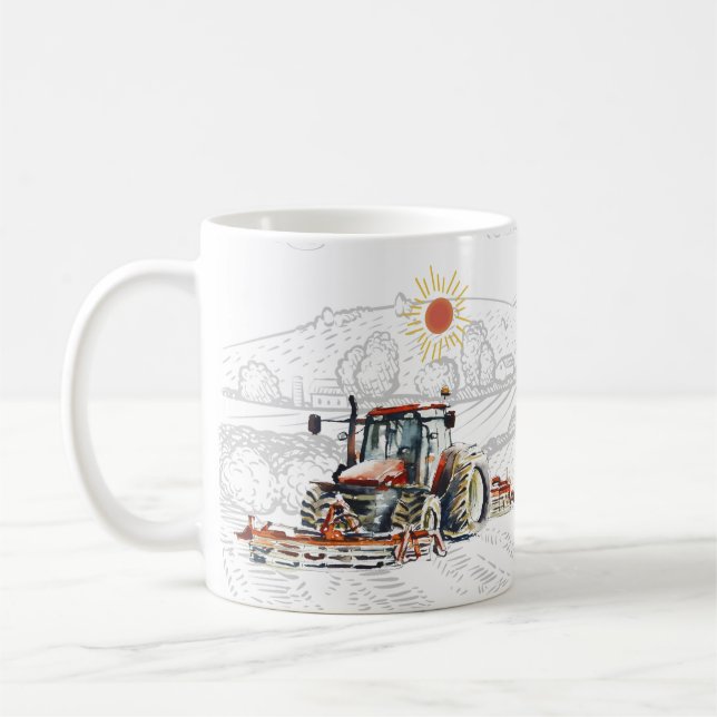 Vintager landwirtschaftlicher Traktor Personalisie Kaffeetasse (Links)