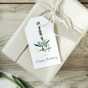 Vintager Lavendel Botanisches Glück Geburtstag Geschenkanhänger
