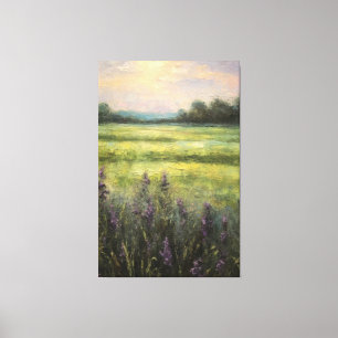 Vintager Lavendel Fields Ölgemälde auf der Leinwan Leinwanddruck